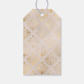 Paars en ivoor Bloemmotief Cadeaulabel (Achterkant)