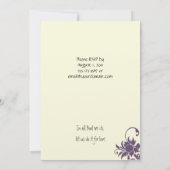 Paars en ivoor bruiloftsreceptie uitnodiging (Achterkant)