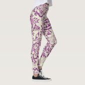 Paars en Ivory Floral Pattern Leggings (Rechts)