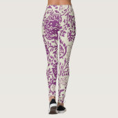 Paars en Ivory Floral Pattern Leggings (Achterkant)