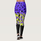 Paars en kalkgroen ingesloten leggings (Achterkant)