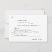 Paars- en lavendel-Floral- en meal-RSVP-kaart RSVP Kaartje (Achterkant)