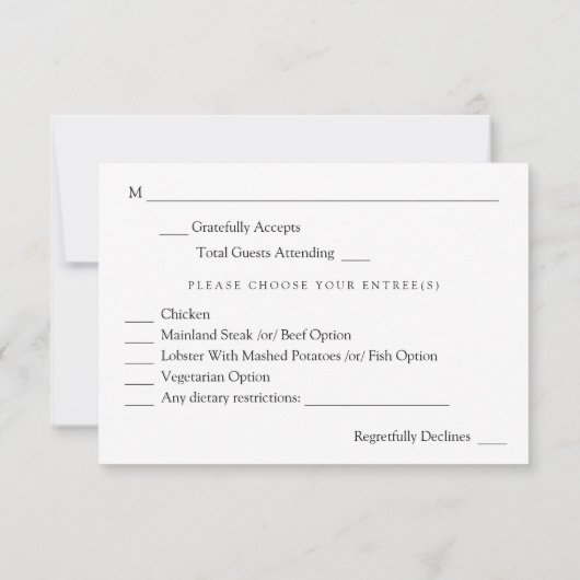 Paars- en lavendel-Floral- en meal-RSVP-kaart RSVP Kaartje (Achterkant)