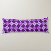 Paars en lavender Argyle Hearts Lichaamskussen (Achterkant)