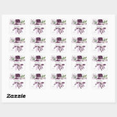 Paars en lavender Floral Hartelijk dank Vierkante Sticker (Vel)