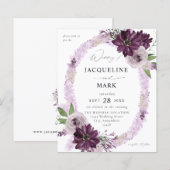 Paars en lavender Floral Ring Wedding (Voorkant / Achterkant)