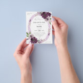 Paars en lavender Floral Ring Wedding Flyer (Hand)