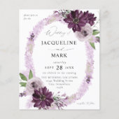 Paars en lavender Floral Ring Wedding Flyer (Voorkant)