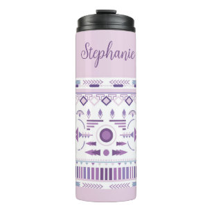 Paars en lavender Geometric Boho Pattern Thermosbeker
