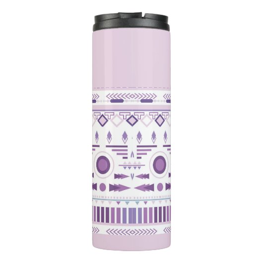 Paars en lavender Geometric Boho Pattern Thermosbeker (Achterkant)