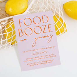 Paars en levendig Oranje Geen games Vrijgezellenfe Kaart