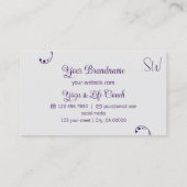 Paars en licht grijs Matig met Monogram Visitekaartje (Achterkant)