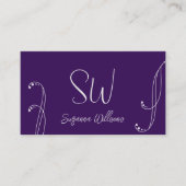 Paars en licht grijs Matig met Monogram Visitekaartje (Voorkant)