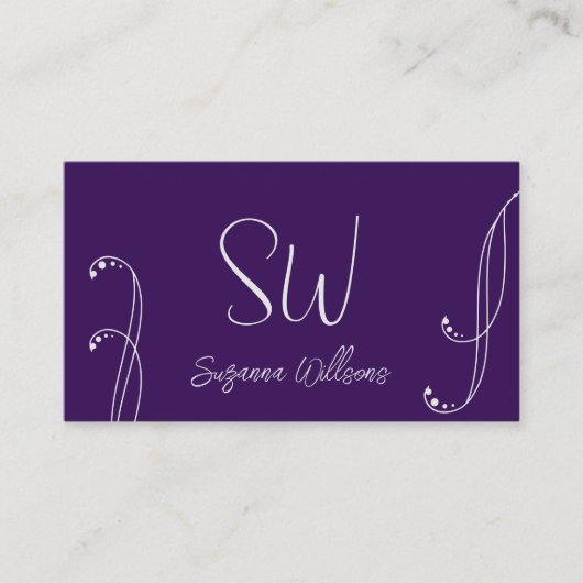 Paars en licht grijs Matig  met Monogram Visitekaartje (Voorkant)