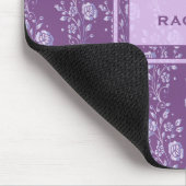  Paars en Lila  Floral Monogram Muismat (Hoek)