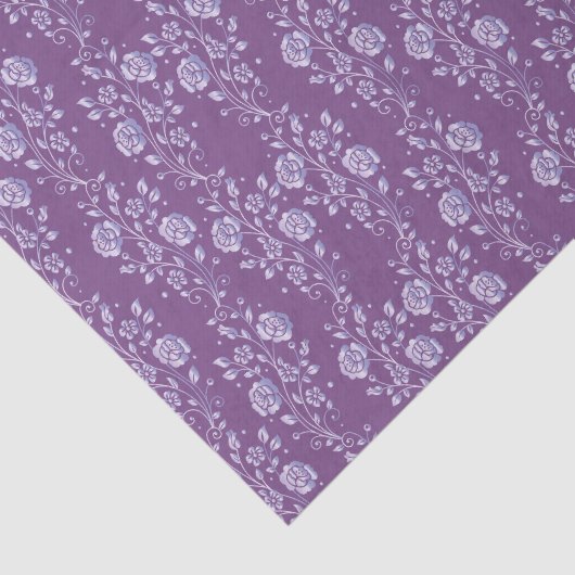 Paars en Lila Floral Patroon Tissuepapier (Detail)