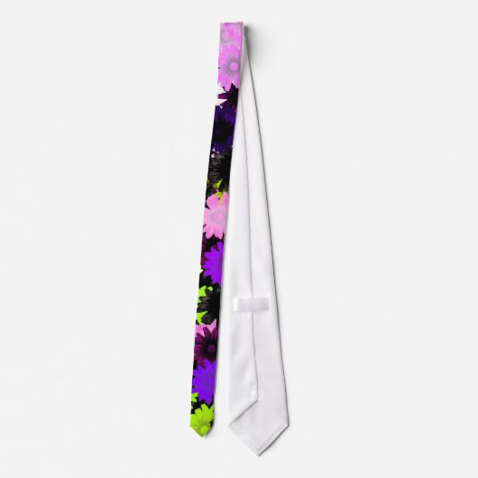 Paars en limoen floraal stropdas (Achterkant)