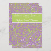 paars- en limoen-paisleythema kaart (Voorkant / Achterkant)