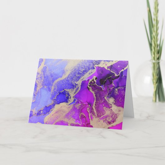 Paars en magenta Abstract Bedankkaart (Voorkant)