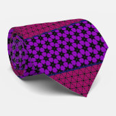 Paars en Magenta Patroon Gestreept Stropdas (Opgerold)