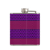 Paars en Magenta Patroon Gestreepte Monogram Heupfles (Achterkant)