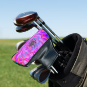 Paars en magenta Succulent Sedum Rosette Golfheadcover (Insitu)
