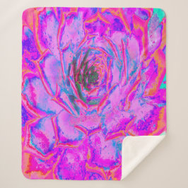 Paars en magenta Succulent Sedum Rosette Sherpa Deken