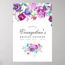 Paars en Mint Floral Vrijgezellenfeest Welkom