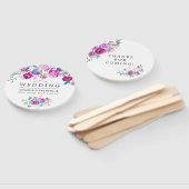 Paars en Mint Floral Wedding Favor Handwaaier (Niet-gemonteerd)