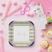 Paars- en moerasmeel papieren bordje (Feest)