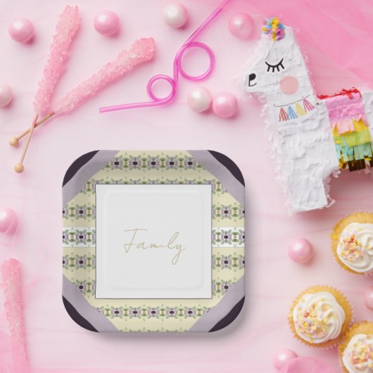 Paars- en moerasmeel papieren bordje (Feest)