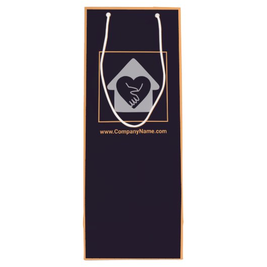 Paars en Oranje aangepast Afbeelding & Logo Hartel Wijn Cadeautas (Achterkant)