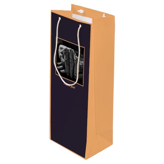 Paars en Oranje aangepast Afbeelding & Logo Hartel Wijn Cadeautas (Voorkant Gekanteld)