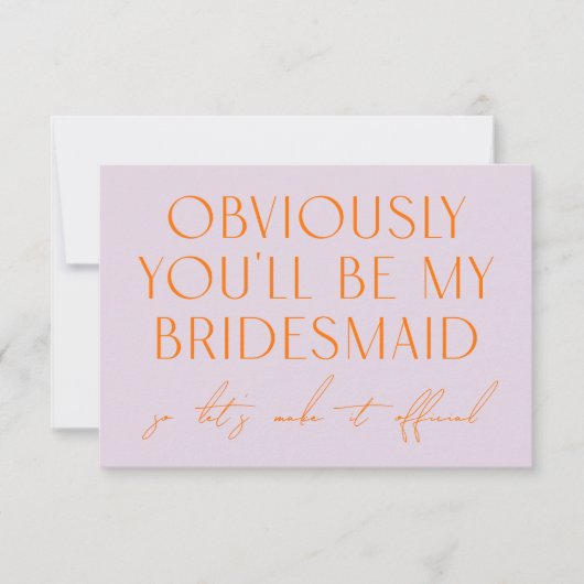 Paars en Oranje... ben je mijn beste voorstel? Kaart (Voorkant)