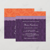 Paars en Oranje Damask Vrijgezellenfeest V016 Kaart (Voorkant / Achterkant)