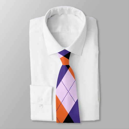 Paars en oranje gestript stropdas (Gebonden)