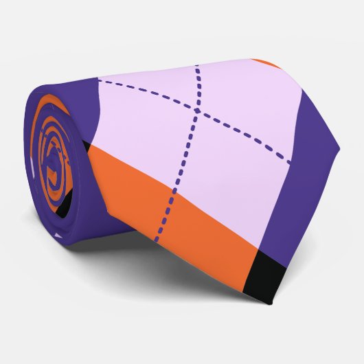 Paars en oranje gestript stropdas (Opgerold)