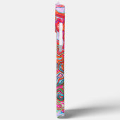 Paars en Oranje Groovy Abstract Retro Werveling Case-Mate iPhone Case (Achterkant / Links)