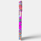 Paars en Oranje Groovy Abstract Retro Werveling Case-Mate iPhone Case (Achterkant / Rechts)