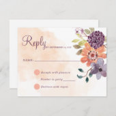 Paars en oranje herfst bloemige herfst antwoord (Voorkant / Achterkant)