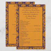 Paars en Oranje programma Damask Wedding II (Voorkant / Achterkant)