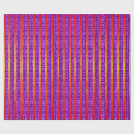 Paars en Oranje, stripes, speldenstaarten, pooldot Cadeaupapier (Vlak)