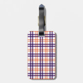 Paars en Oranje Tartan Bagagelabel (Achterkant verticaal)