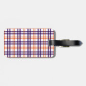 Paars en Oranje Tartan Bagagelabel (Achterkant horizontaal)