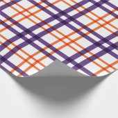 Paars en Oranje Tartan Cadeaupapier (Hoek)