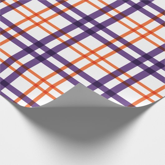 Paars en Oranje Tartan Cadeaupapier (Hoek)