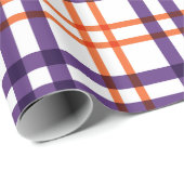 Paars en Oranje Tartan Cadeaupapier (Rol Hoek)