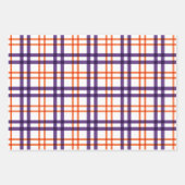 Paars en Oranje Tartan Inpakpapier Vel (Voorkant)
