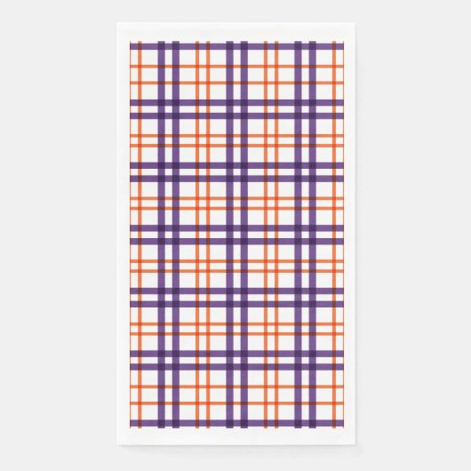 Paars en Oranje Tartan Servet (Voorkant)