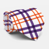 Paars en Oranje Tartan Stropdas (Opgerold)